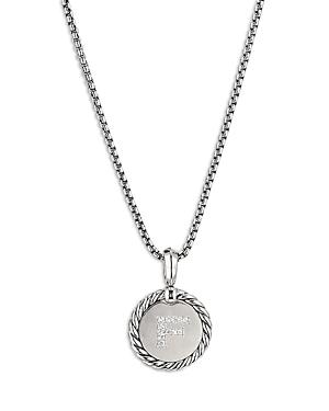 Womens Initial Charm Necklace in Sterling Silver Product Image
