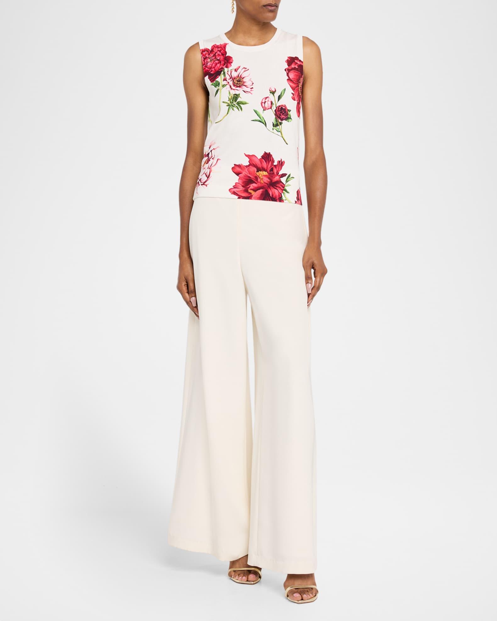 Sleeveless Peony Print Twinset Tank Top Product Image