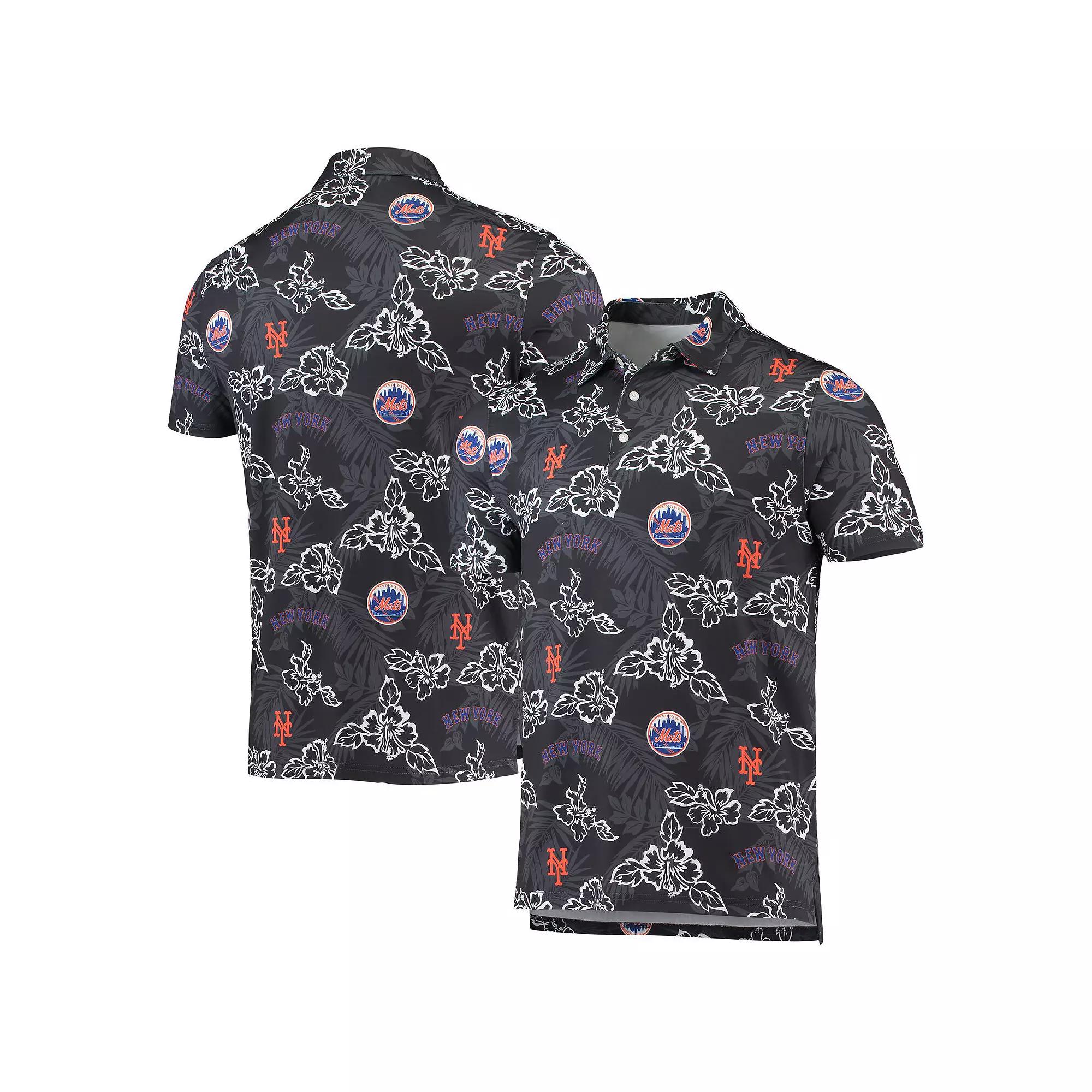 Men's Reyn Spooner Black New York Mets Performance Polo, Size: Small Product Image