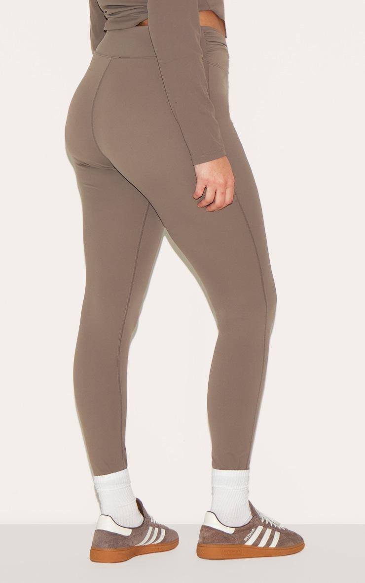 Brown Sculpt Twist Front Gym Leggings Product Image