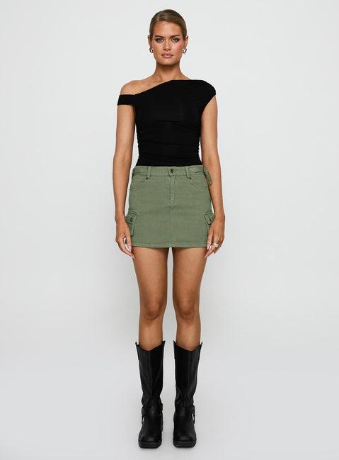 Peterson Cargo Mini Skirt Khaki Product Image