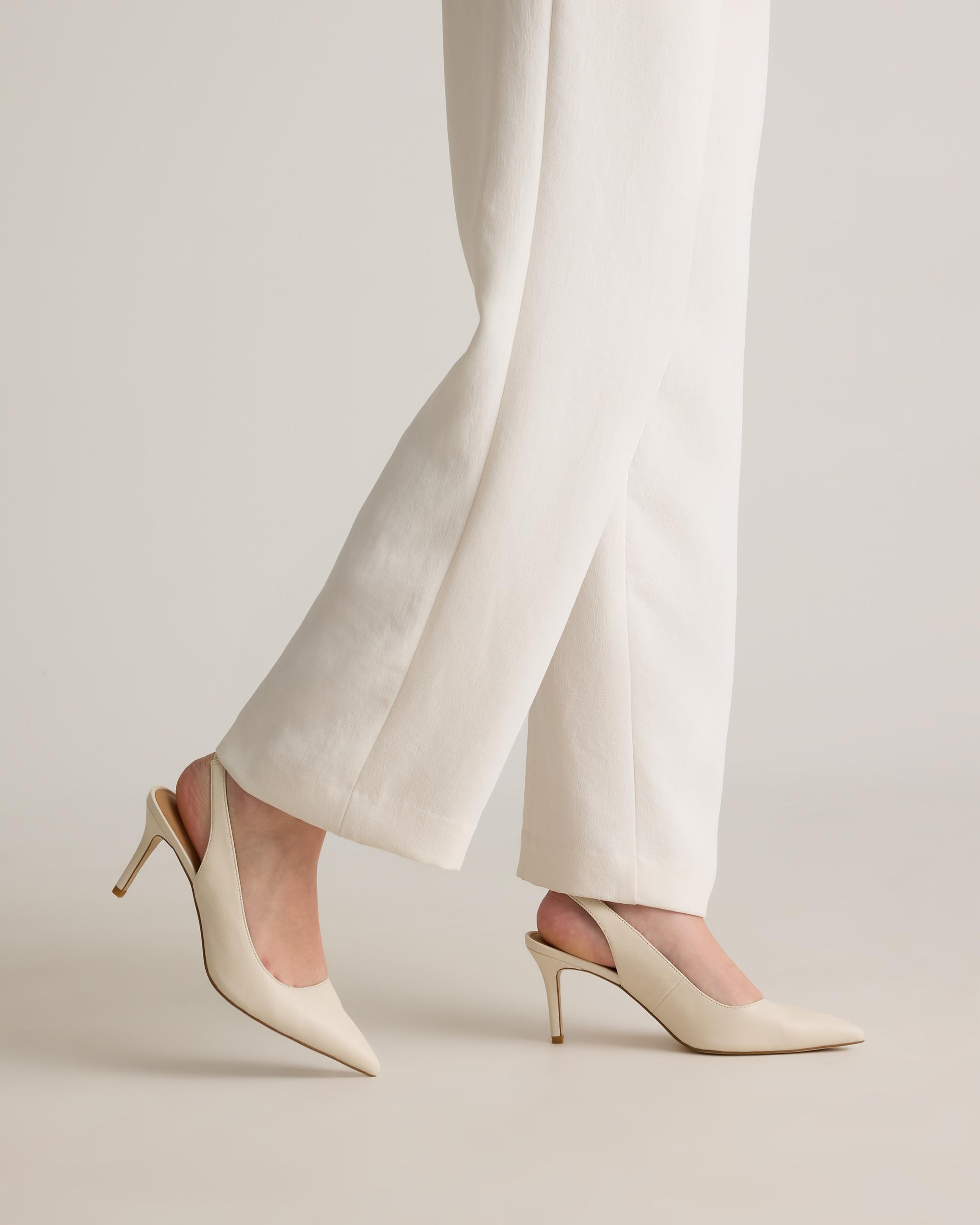 Quince | Women's Italian Leather Slingback 75mm Heel Product Image