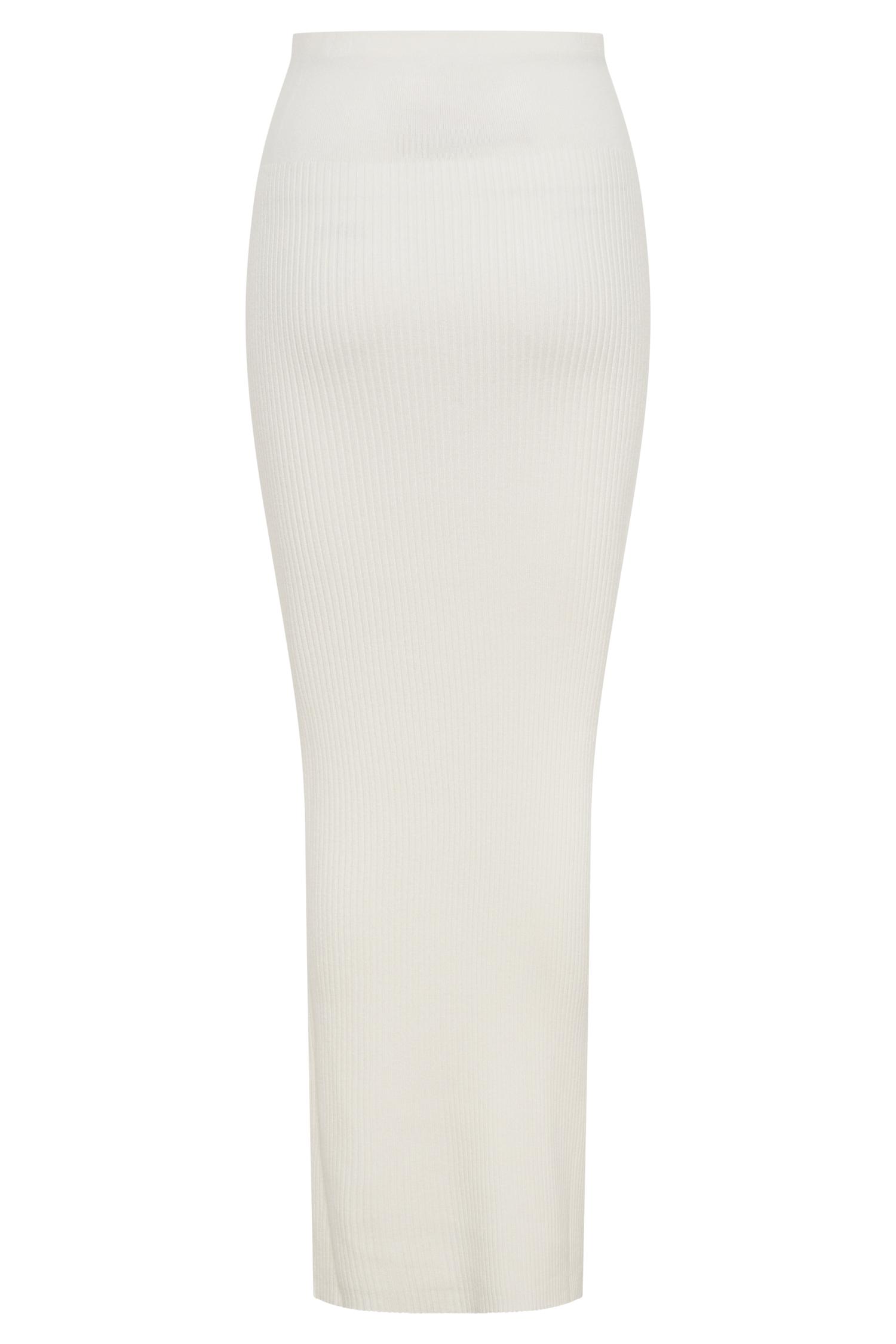 Mathilde Ribbed Knit Maxi Skirt - Ivory Product Image