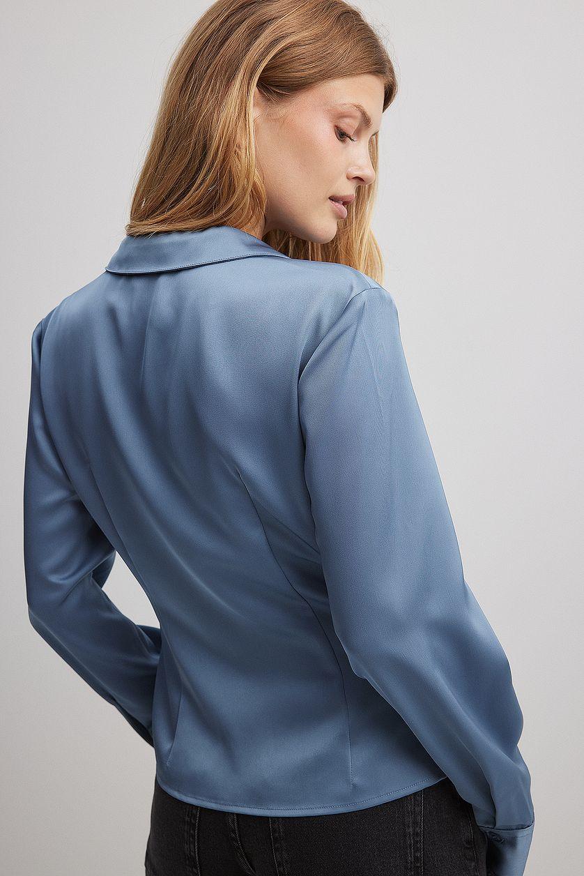 Wrap Detail Satin Shirt Product Image