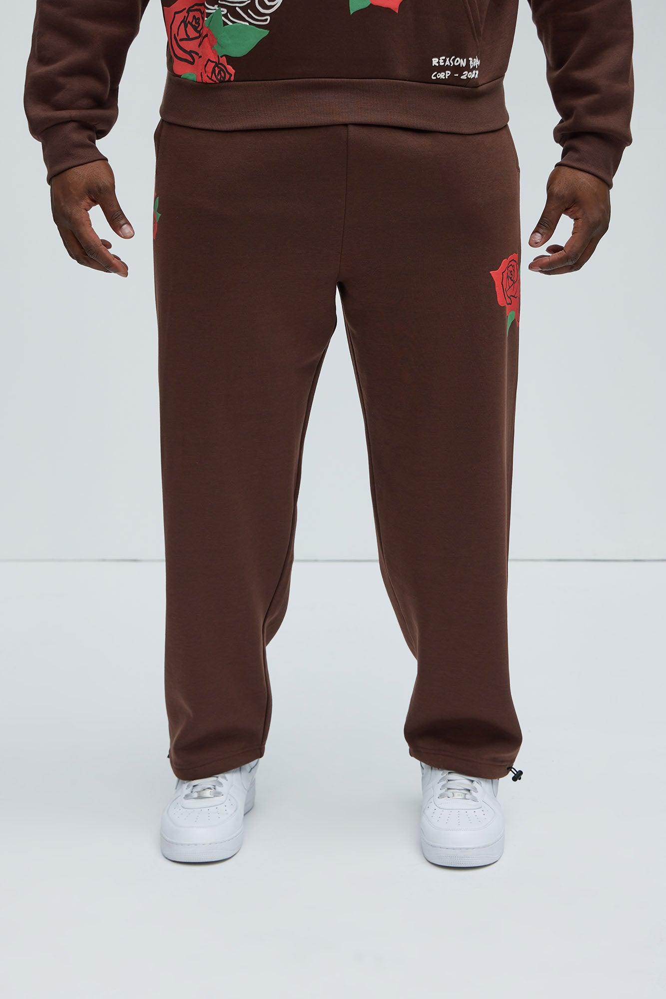 Give Me My Flowers Jogger - Brown Product Image