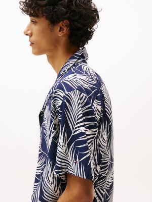 Regular Fit Tropic Leaf Print Camp Shirt Product Image