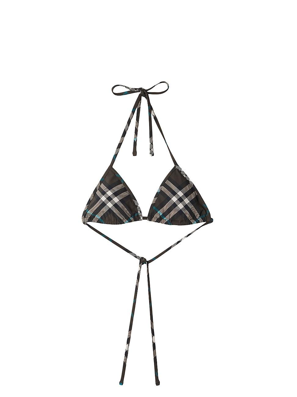 Womens Check Triangle Bikini Top Product Image