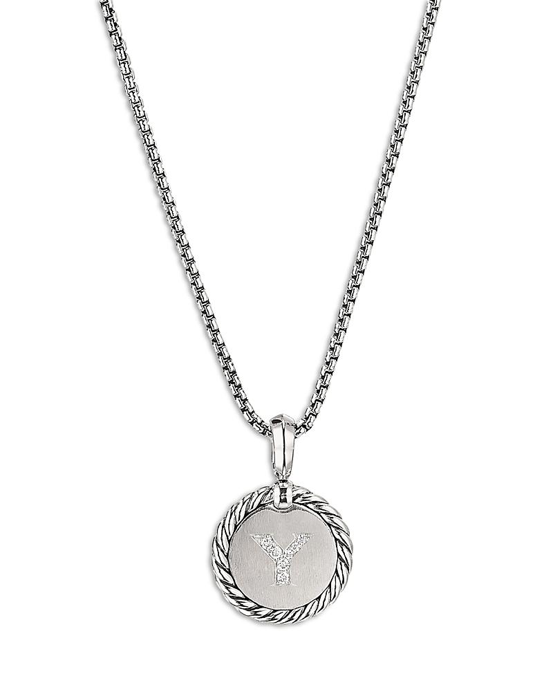 Womens Initial Charm Necklace in Sterling Silver Product Image
