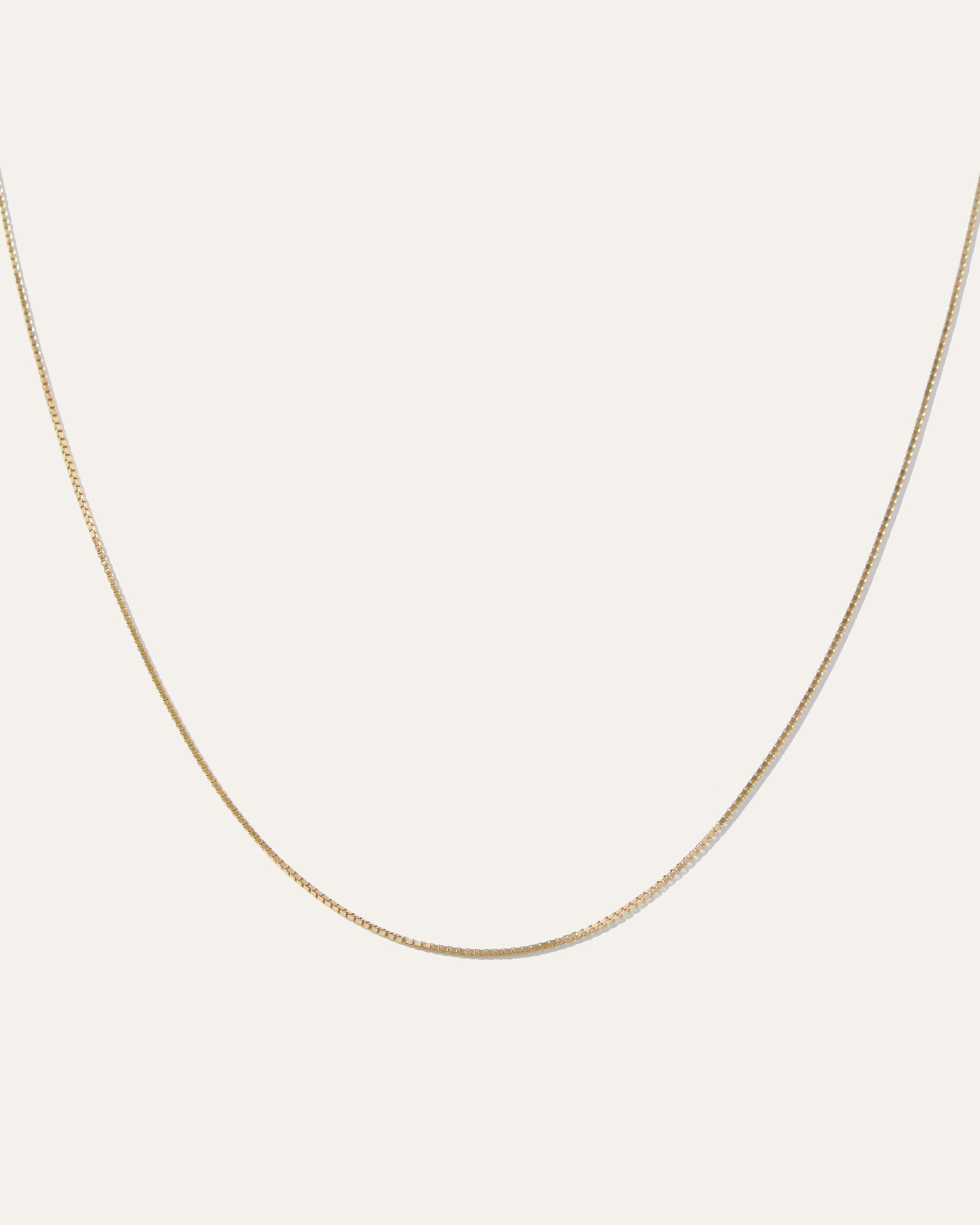 Quince | Women's 14K Gold Petite Box Chain Necklace Product Image