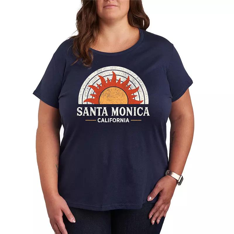 Plus Santa Monica California Sun Graphic Tee, Women's,  Product Image