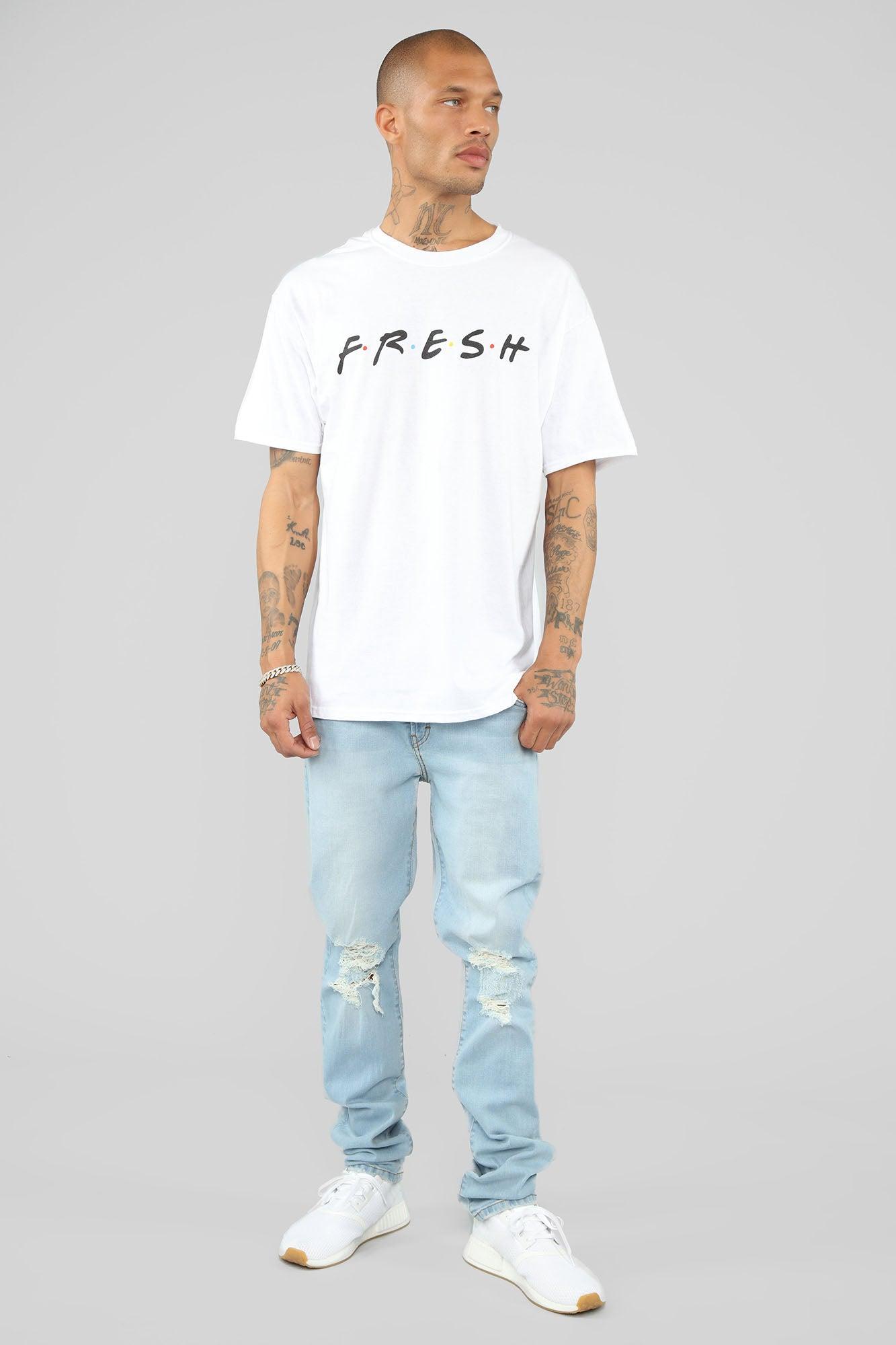 Fresh Short Sleeve Tee - White/Black Product Image