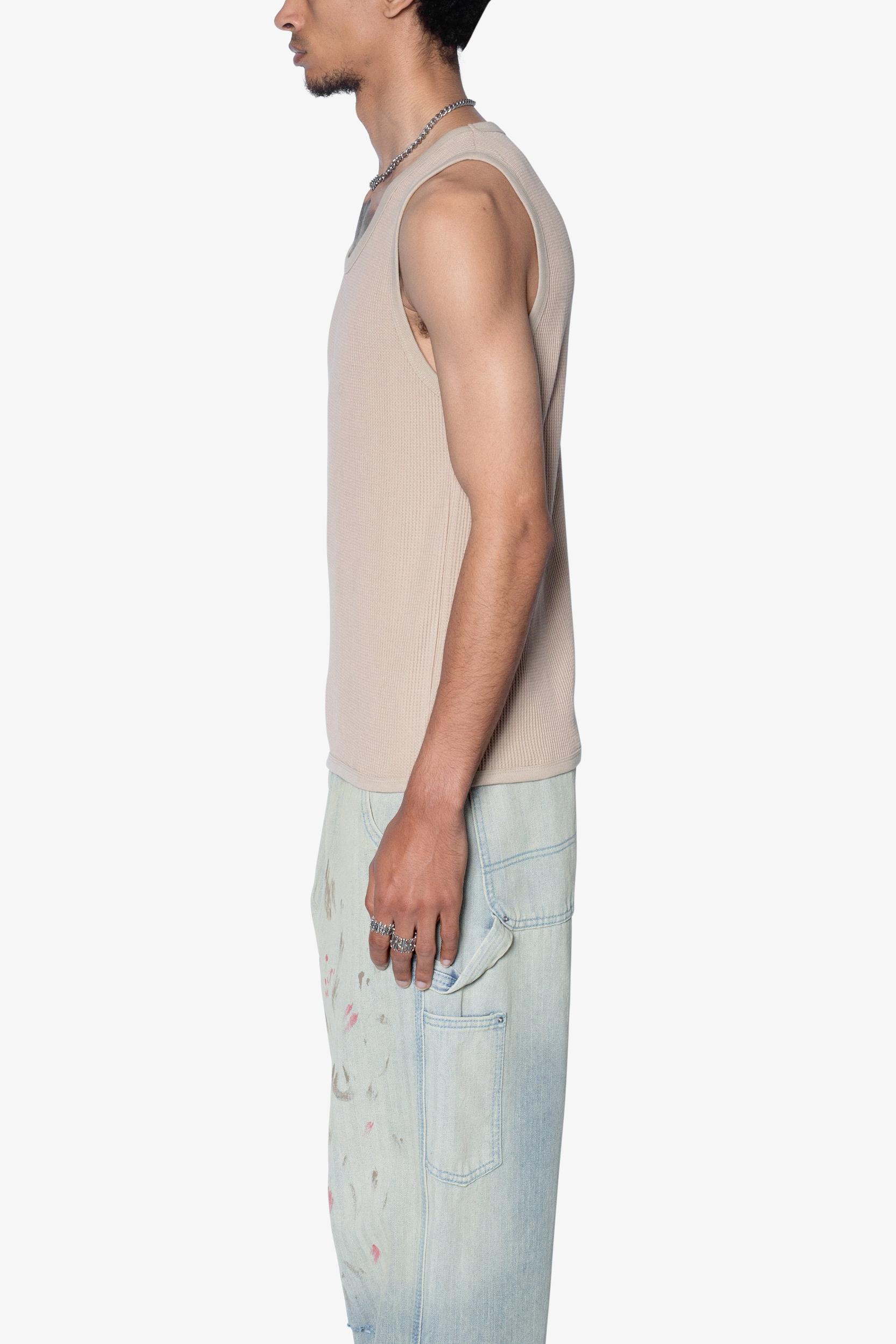 Waffle Knit Tank - Khaki Product Image