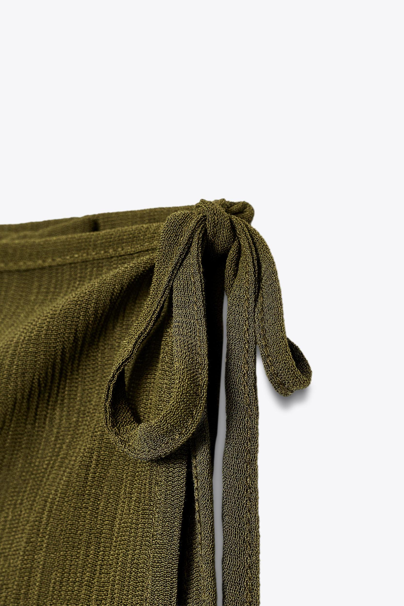 SEMI-SHEER TEXTURED WRAP SKIRT Product Image