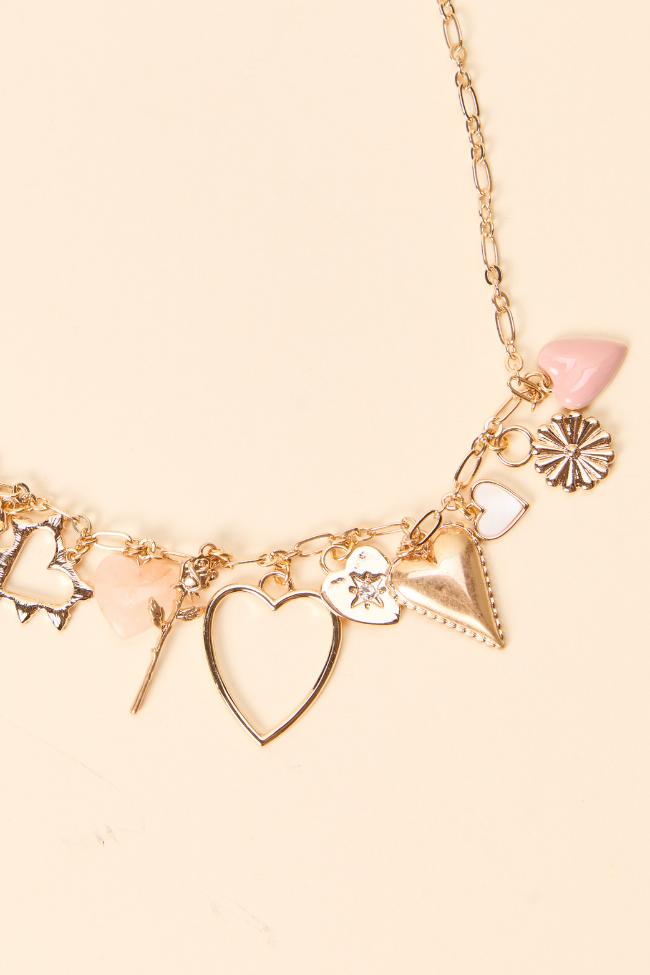 Hannah Gold Heart Charm Necklace Product Image