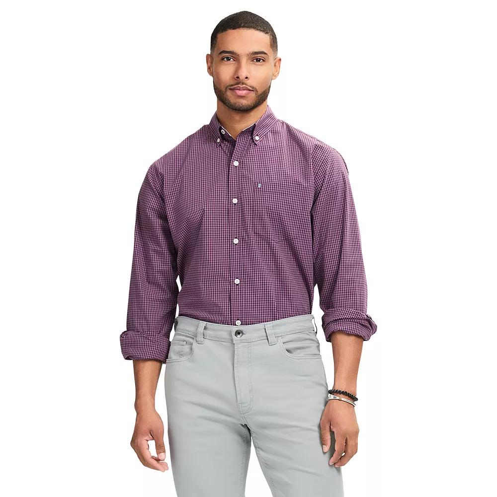 Men's IZOD Performance Comfort Long Sleeve Button Down Shirt, Size: Medium, Purple Perfect Product Image