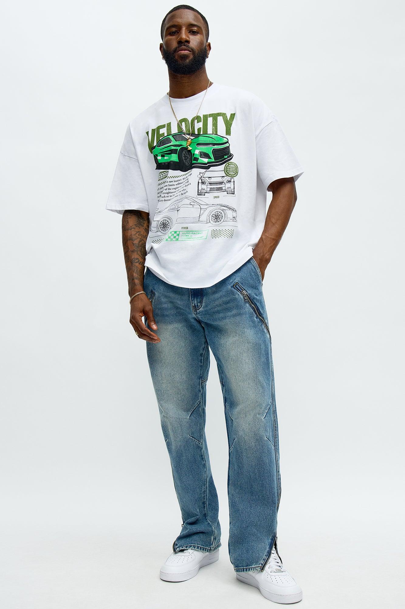 Velocity Oversized Short Sleeve Tee - White Male Product Image