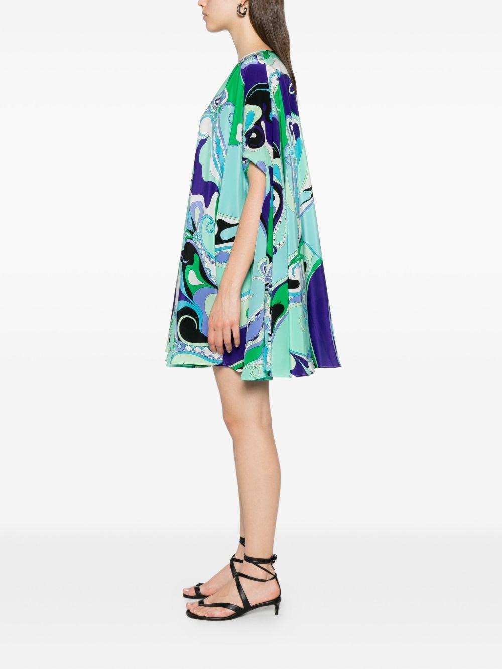 Orchidee-print silk dress Product Image
