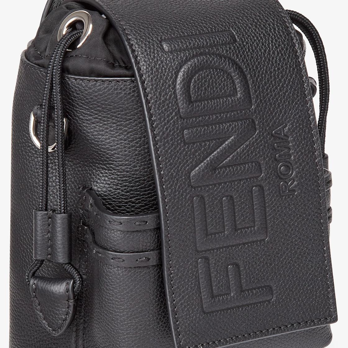 Fendi Roma Leather Fendi Strike MiniOne-shoulder backpack in black leather Product Image