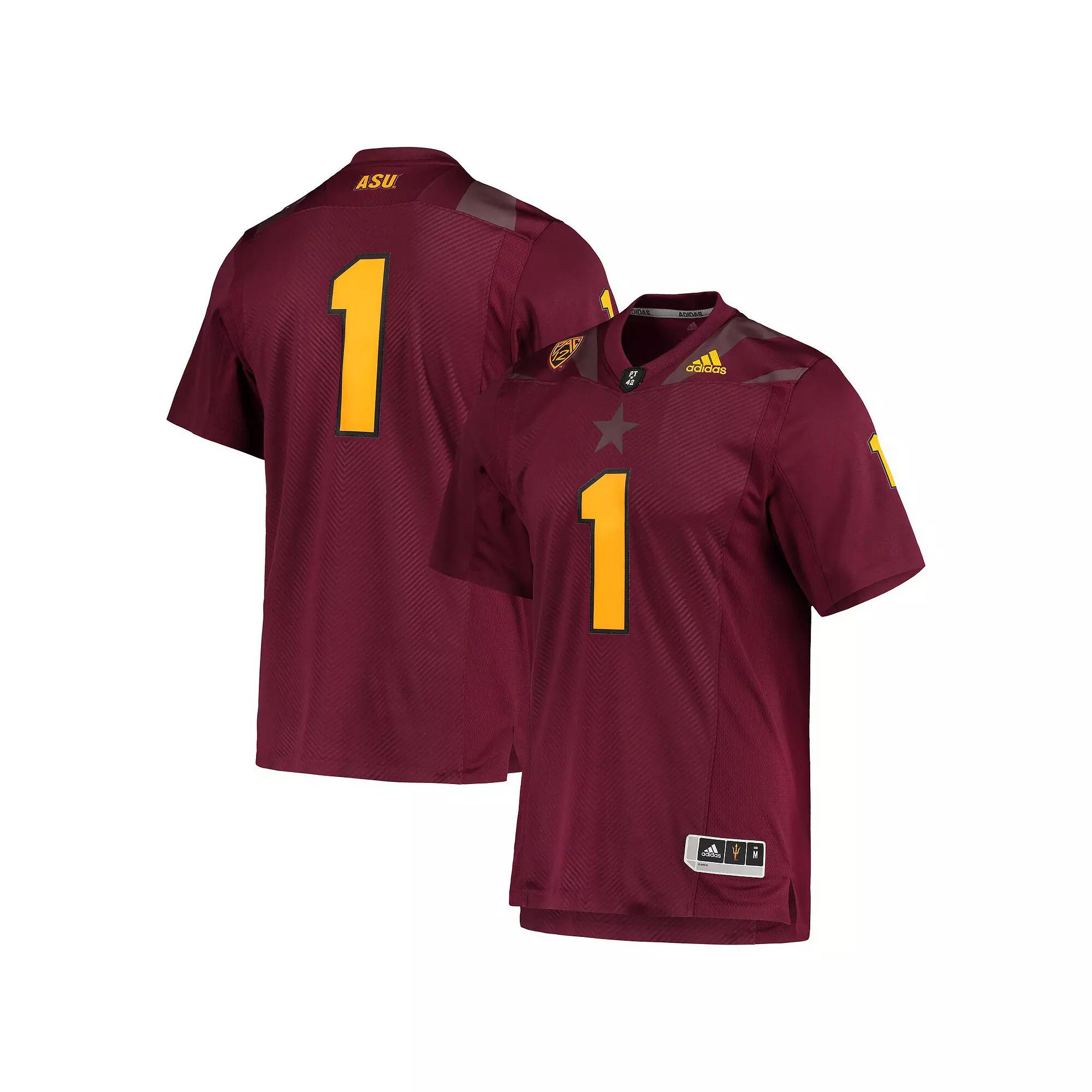 Men's adidas #1 Maroon Arizona State Sun Devils Team Premier Football Jersey, Size: Medium, Red Product Image
