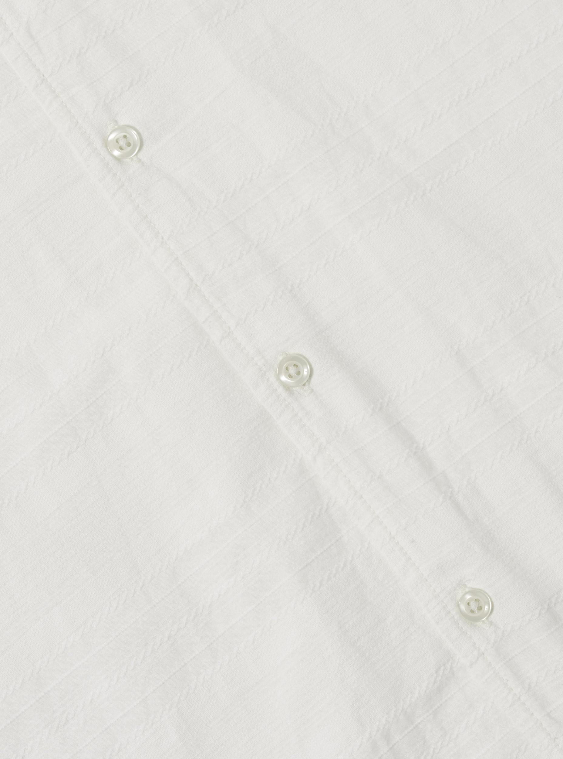 Universal Works Minari Shirt in Ecru Deffe Self Stripe Product Image