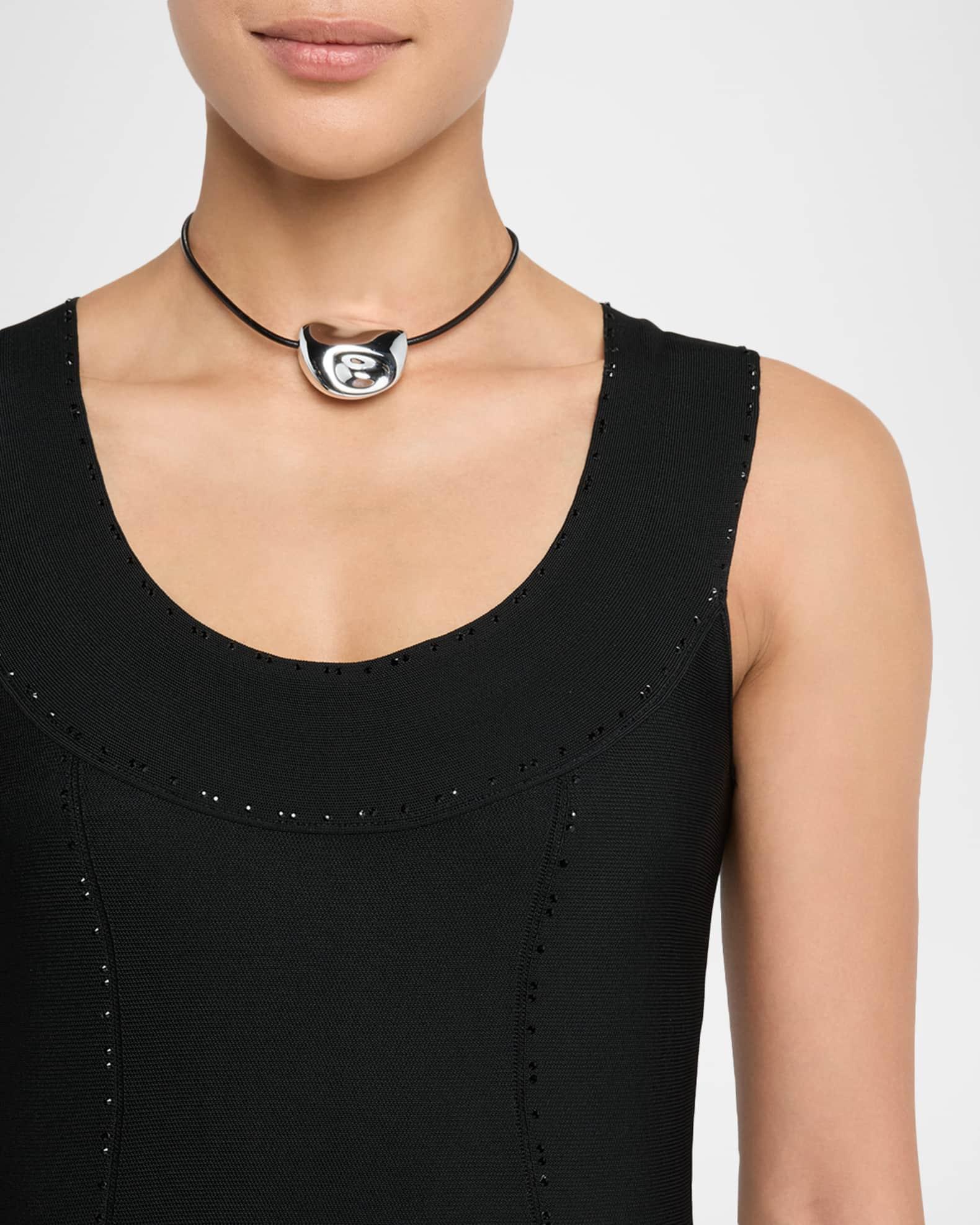 Embellished Pique Knit Flare Gown Product Image