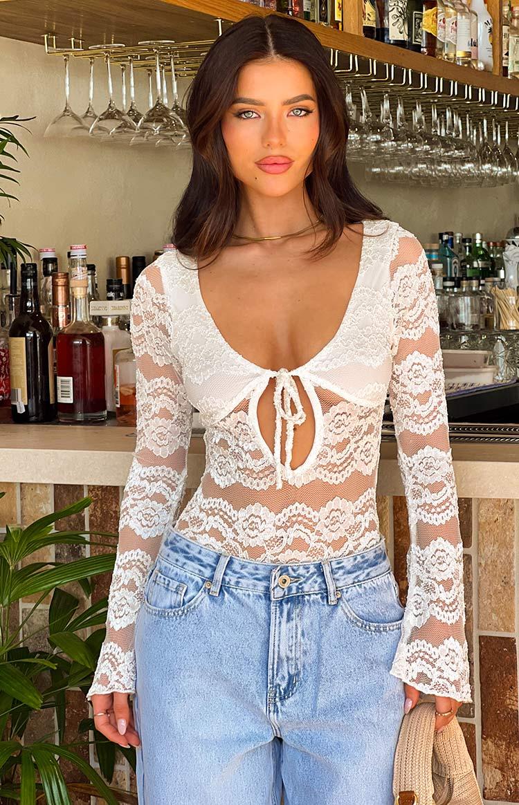 Angel White Lace Bodysuit Product Image