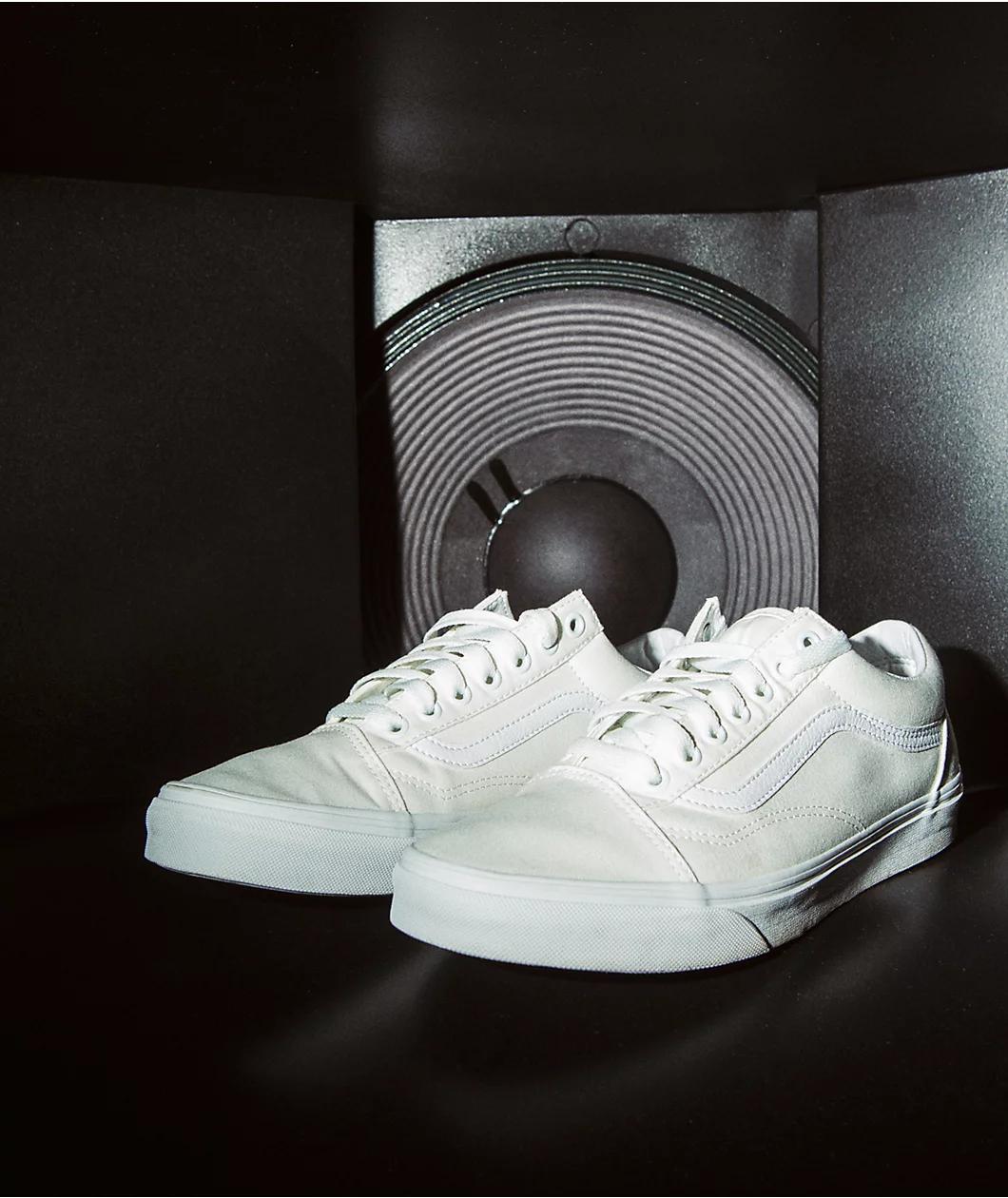 Vans Old Skool Mono White Skate Shoes Product Image