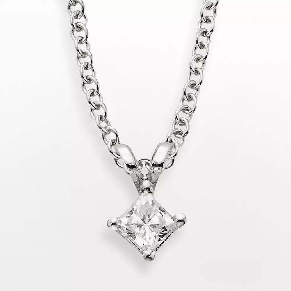 The Regal Collection 14k White Gold 1/4-ct. T.W. IGL Certified Diamond Solitaire Pendant, Women's, Size: 18" Product Image