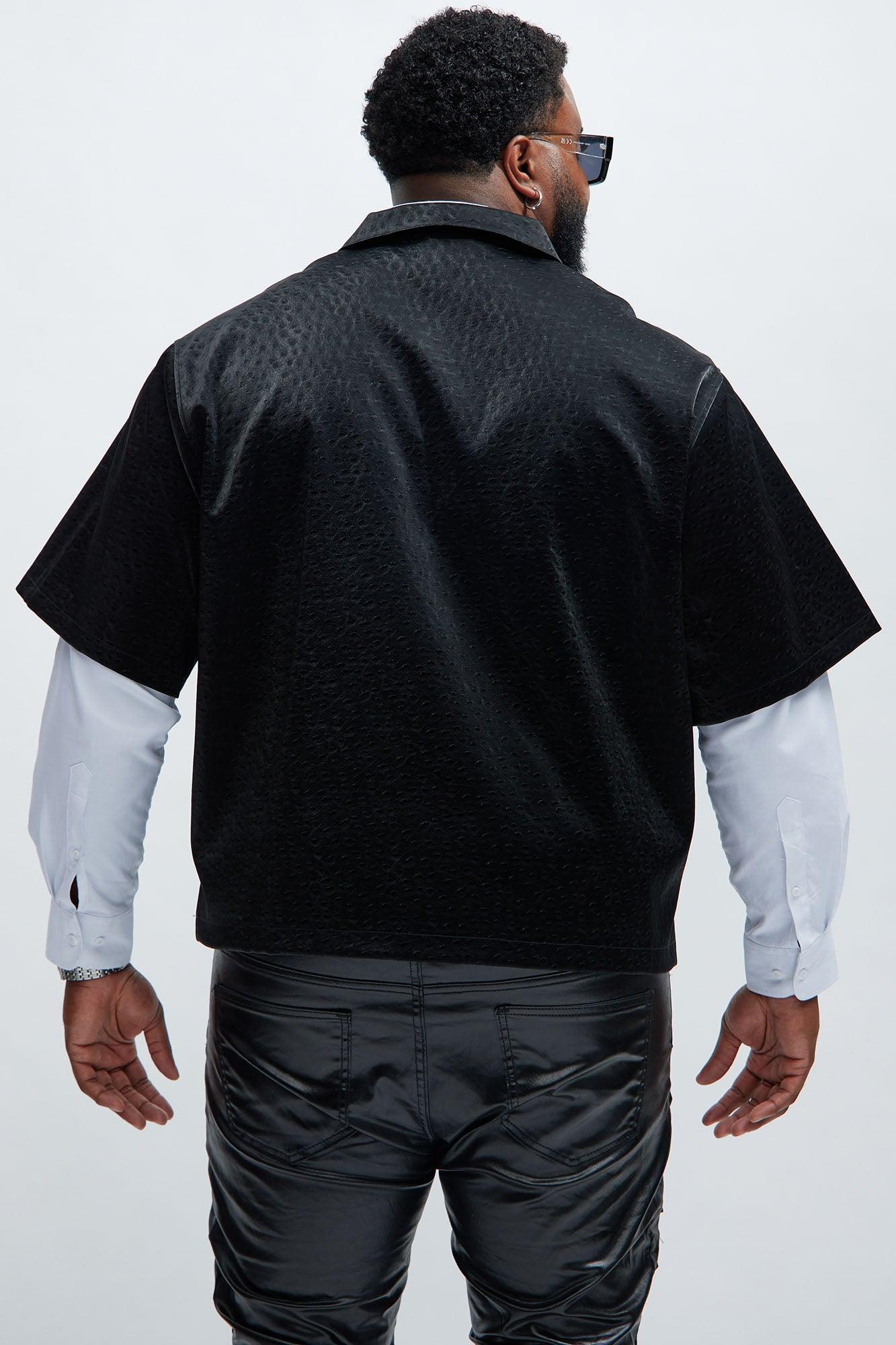 Caicos Faux Leather Shirt - Black Product Image