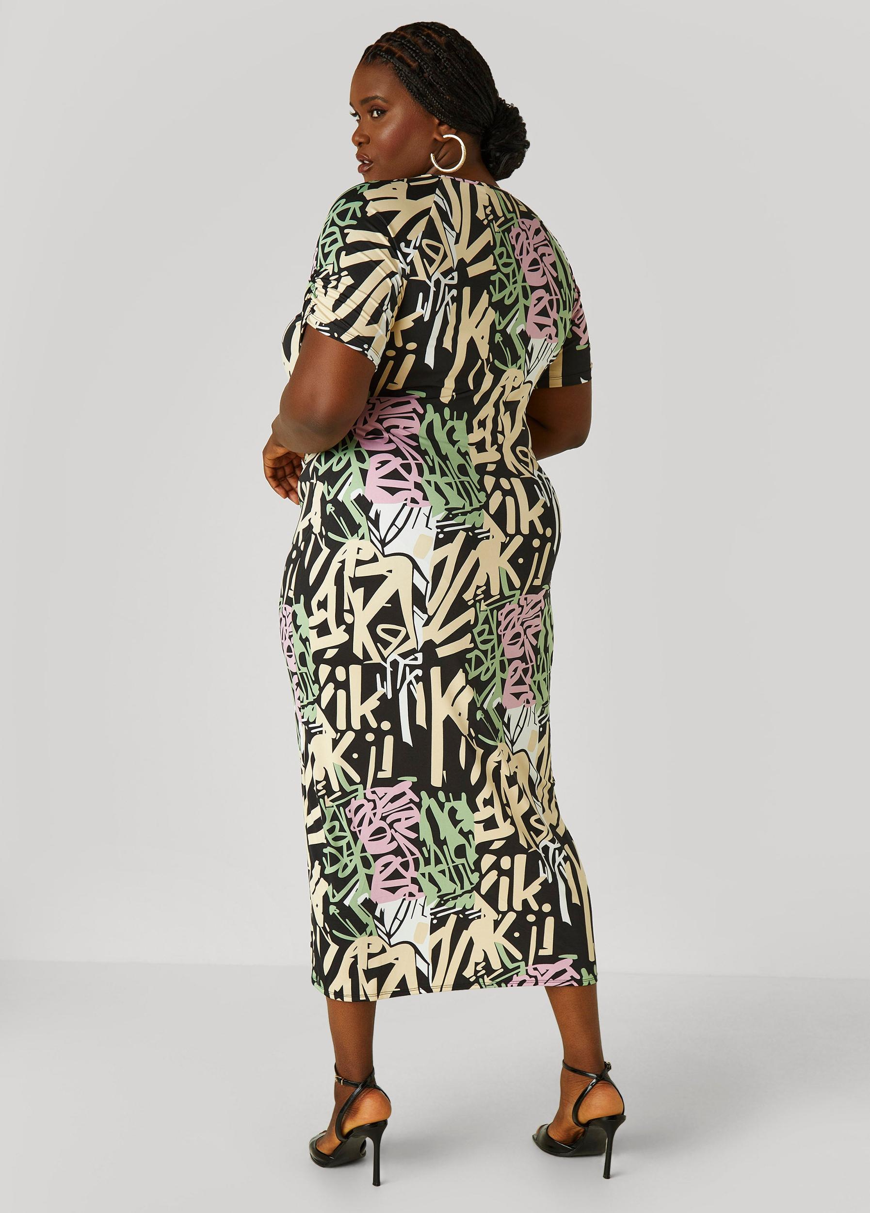 Plus Size Graffiti Print T Shirt Dress Ashley Stewart Product Image