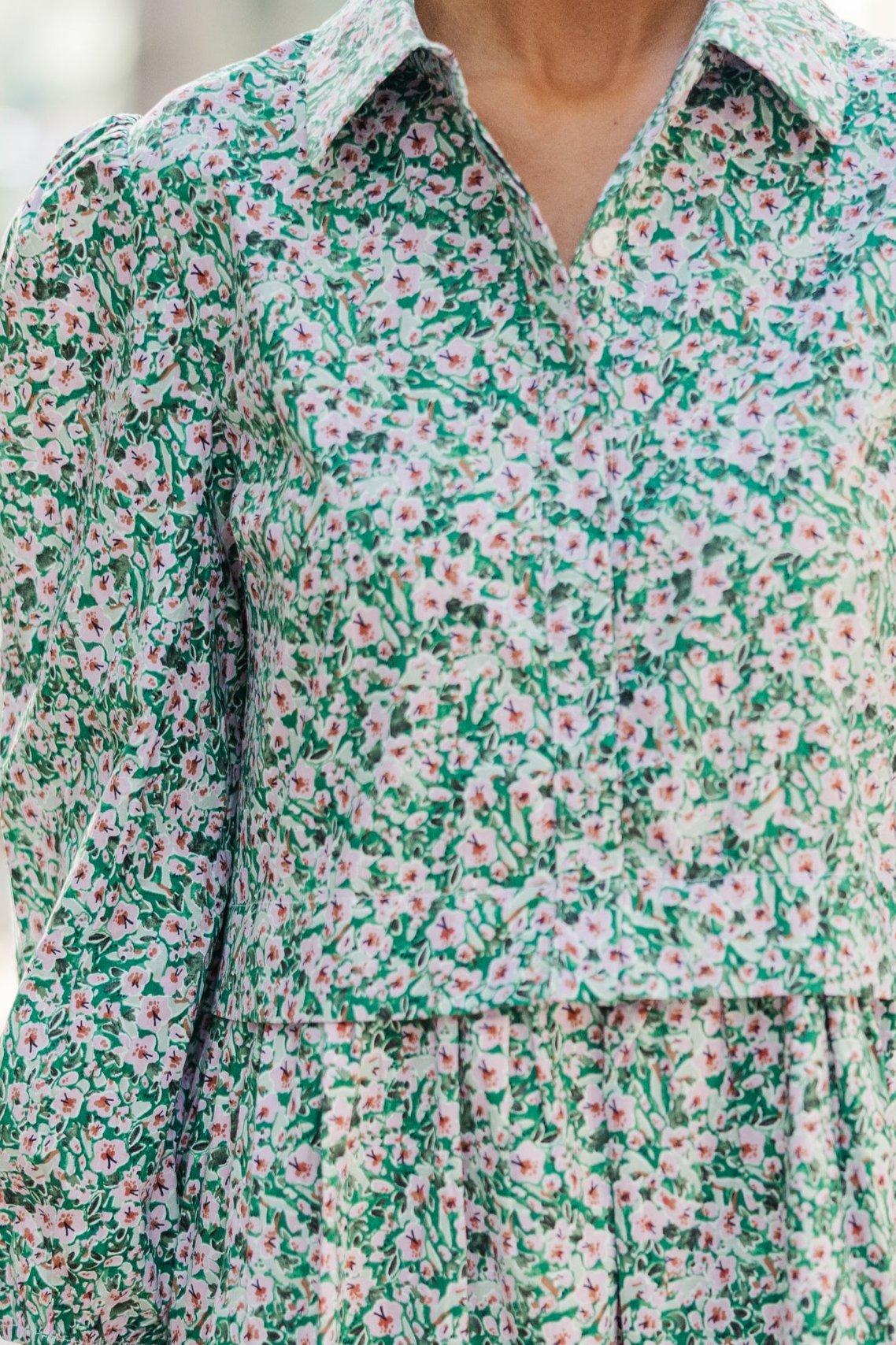 Thinking Of You Green Floral Shirt Dress Female Product Image