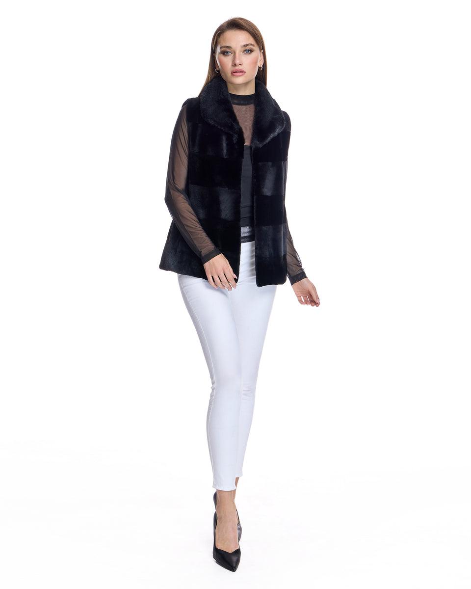Horizontal Sheared Mink Vest Product Image