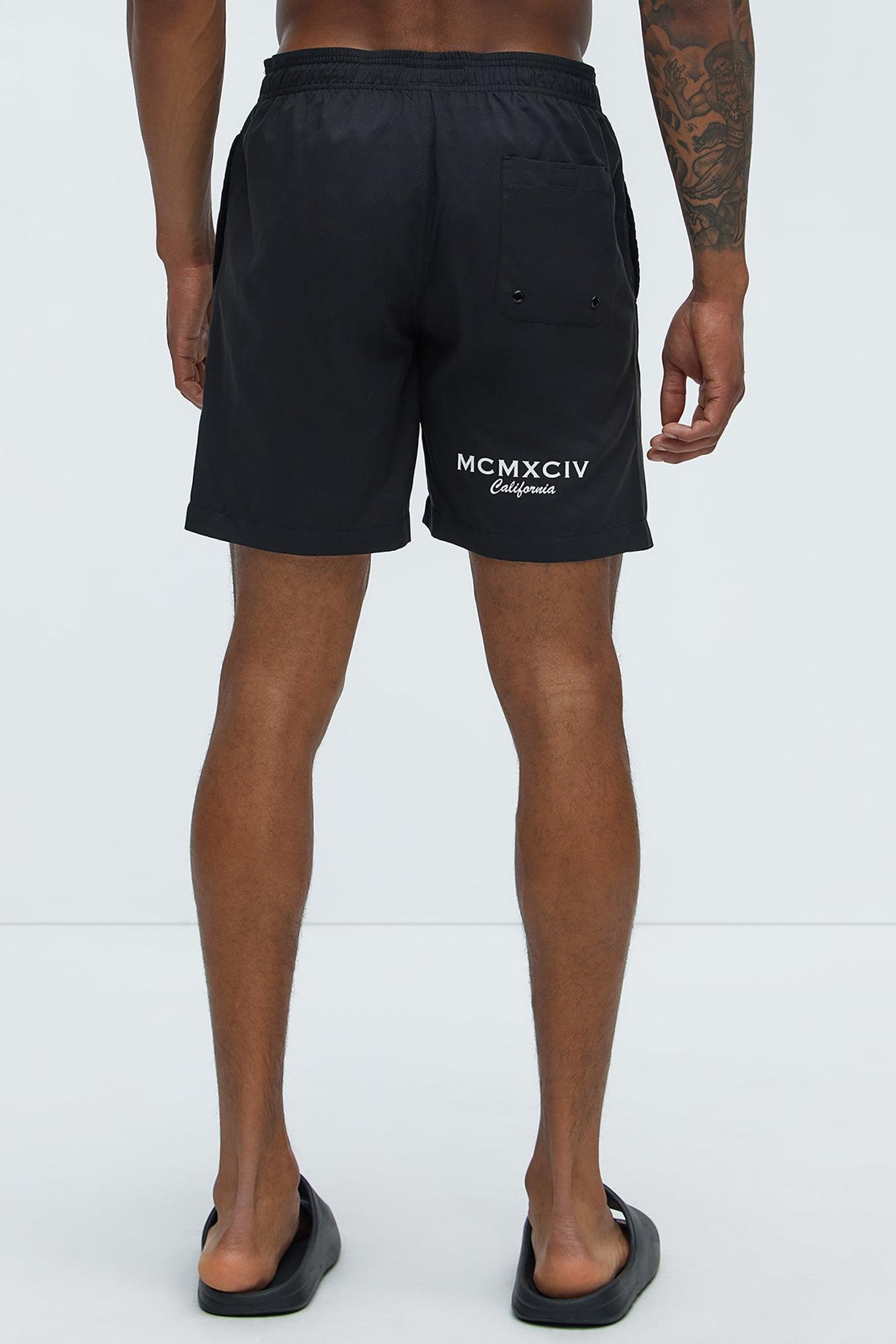 LA Born And Raised Swim Mid Trunk - Black Product Image