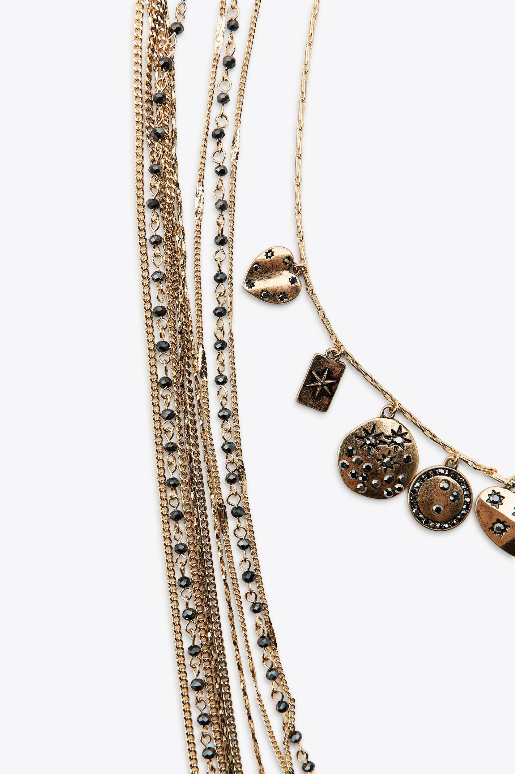 3-PACK OF BEADED CHAIN CHARM NECKLACES Product Image