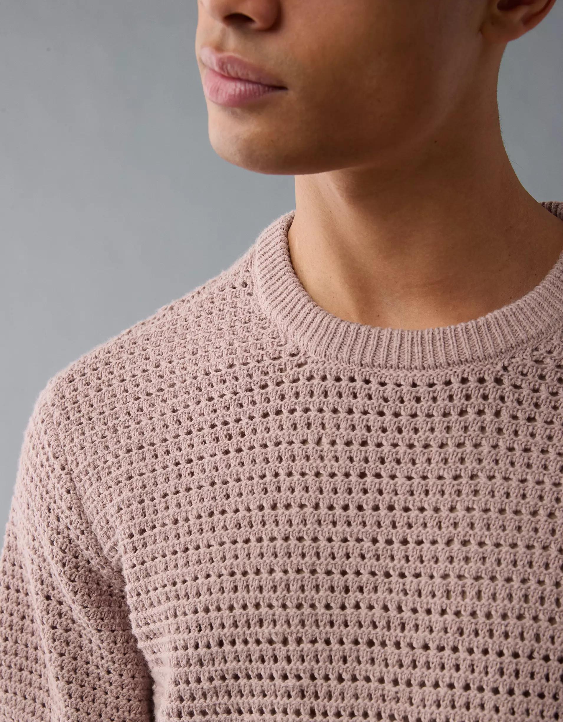 AE Open Knit Sweater T-Shirt Product Image