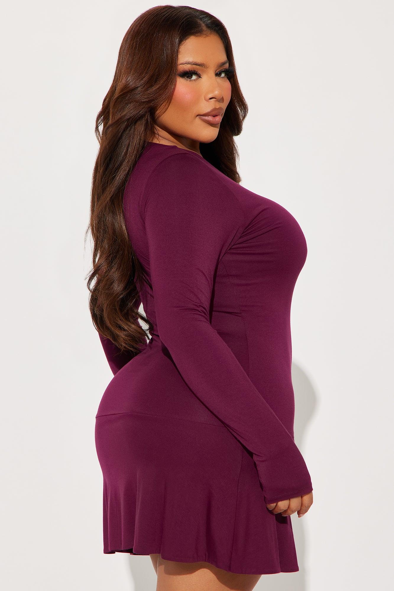 Dream About Me Double Lined Mini Dress - Plum Product Image