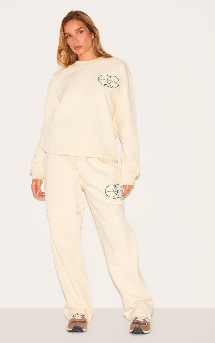  Cream Circle Wellness Premium Print Oversized Sweatshirt Product Image