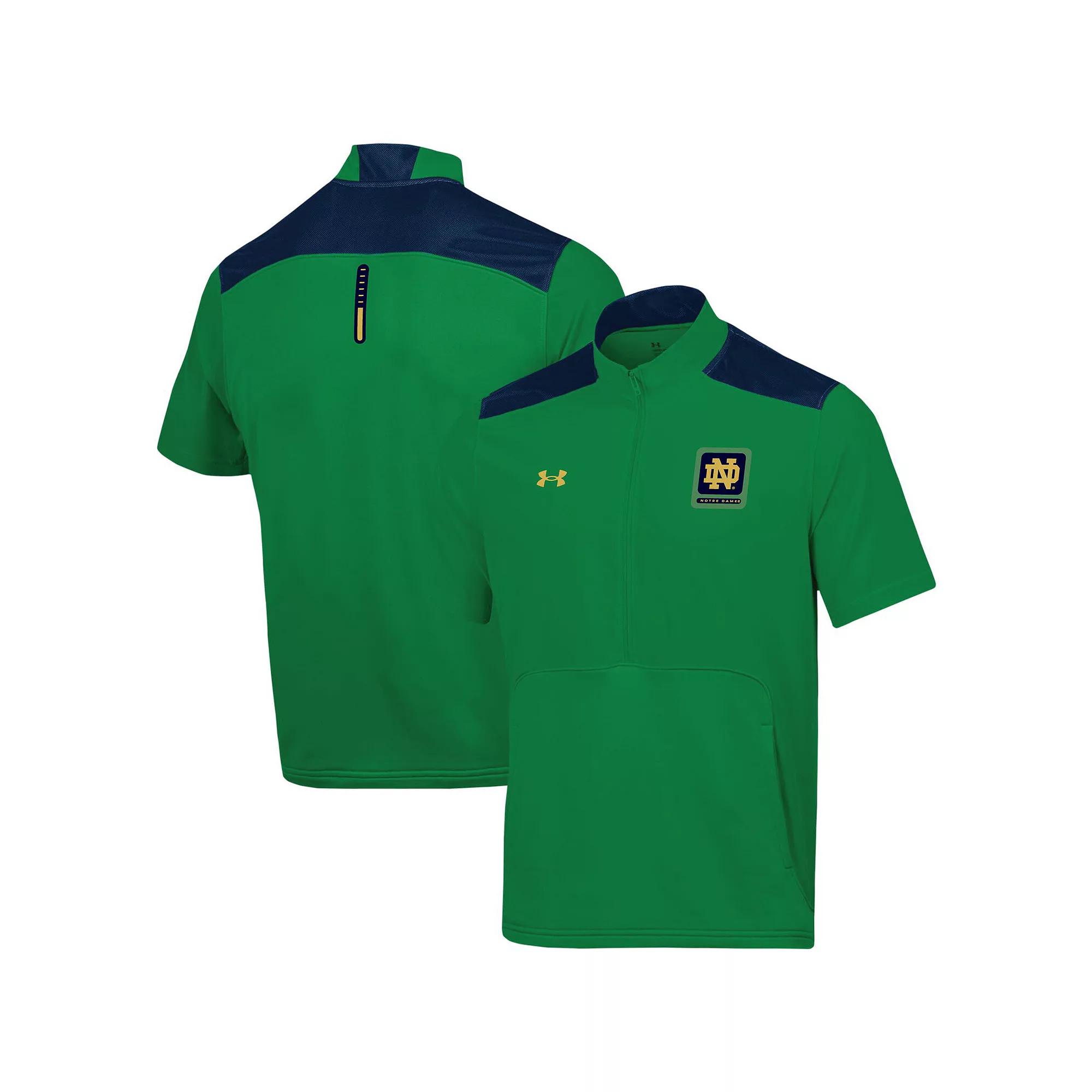 Men's Under Armour Green Notre Dame Fighting Irish Motivate Half-Zip Jacket,  Product Image