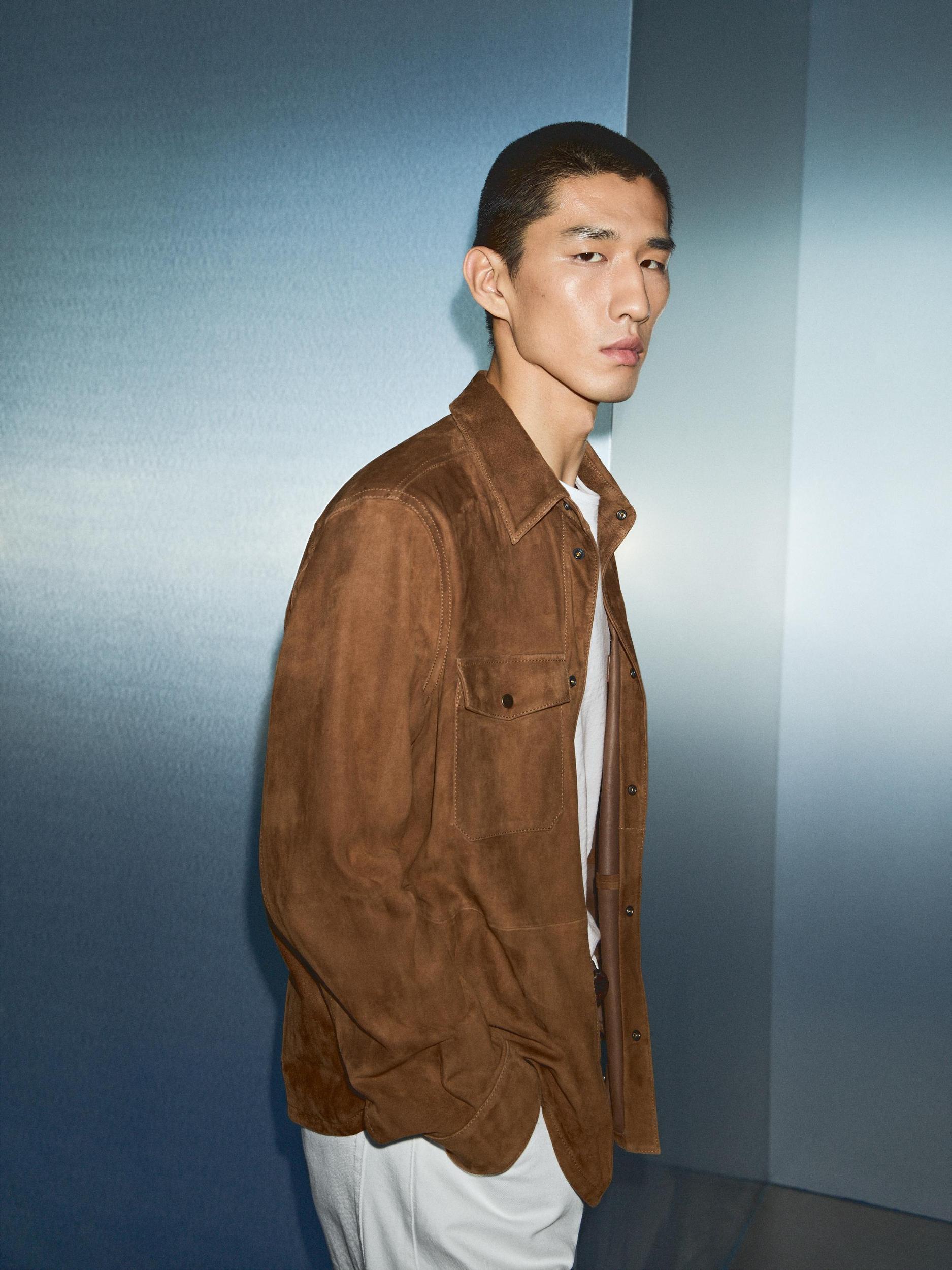 Lightweight suede leather shirt Product Image