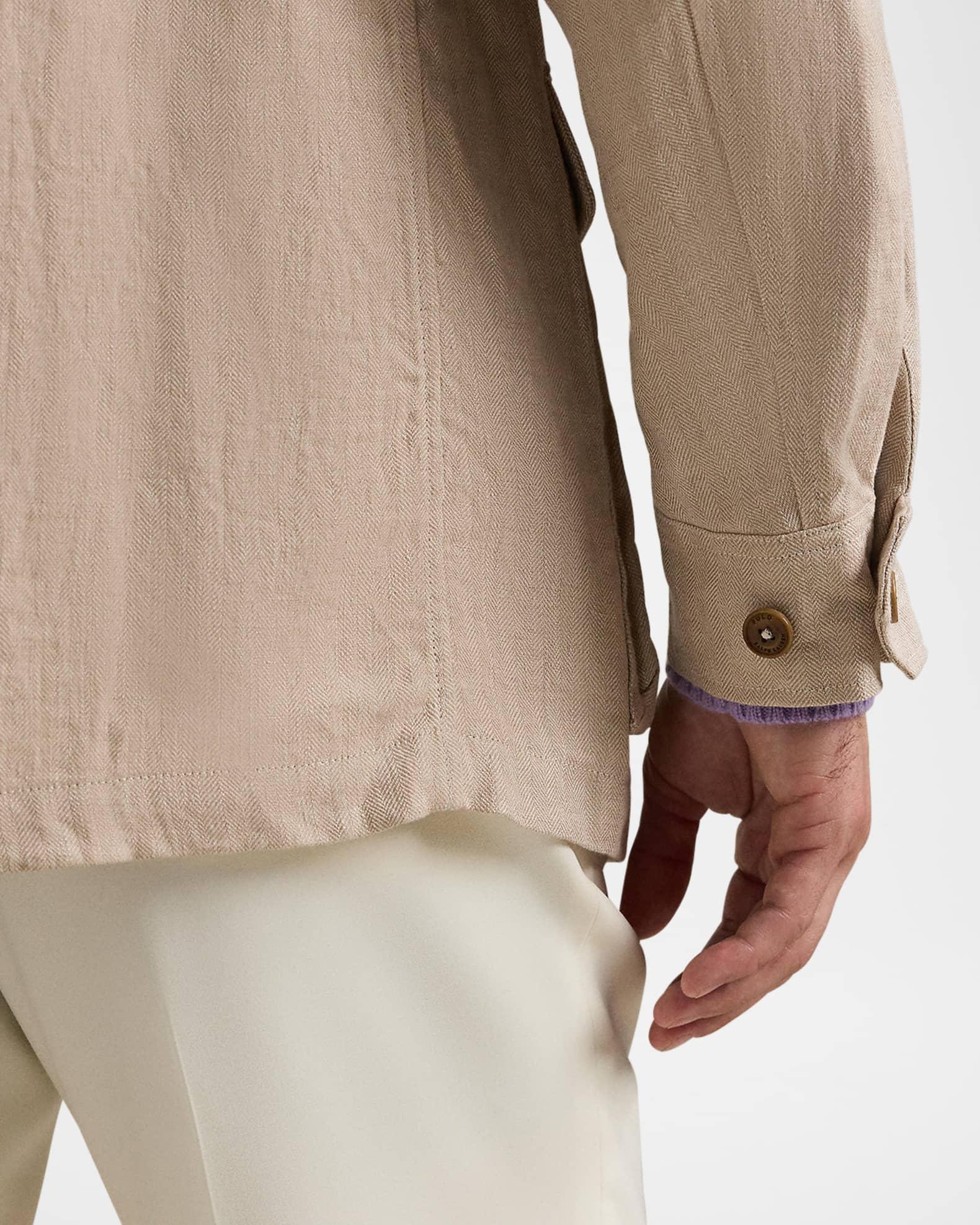 Men's Linen Herringbone Field Jacket Product Image