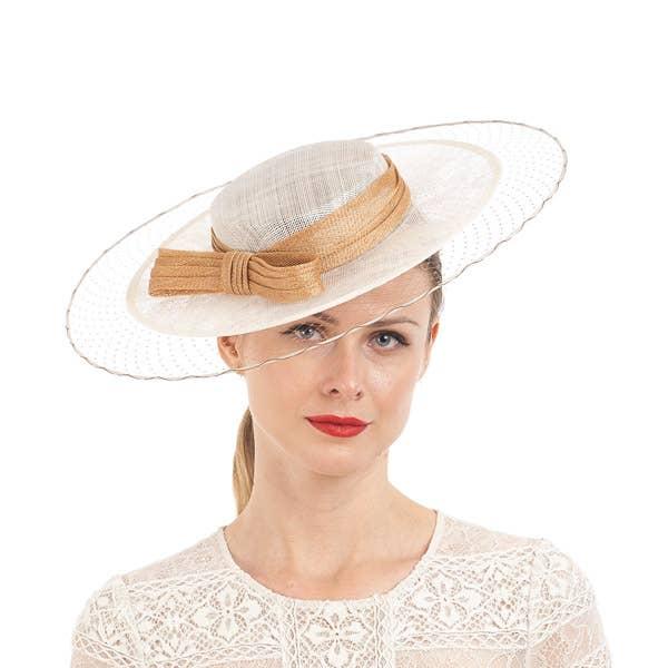 Dual Tone Sinamay Hat and Bow Product Image