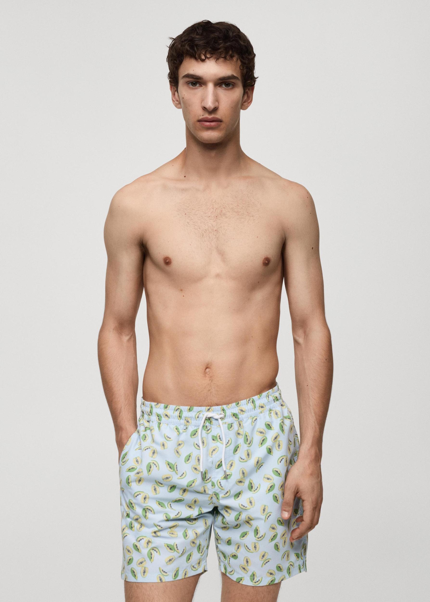 Fruit-print swimming trunks - Men | MANGO USA Product Image