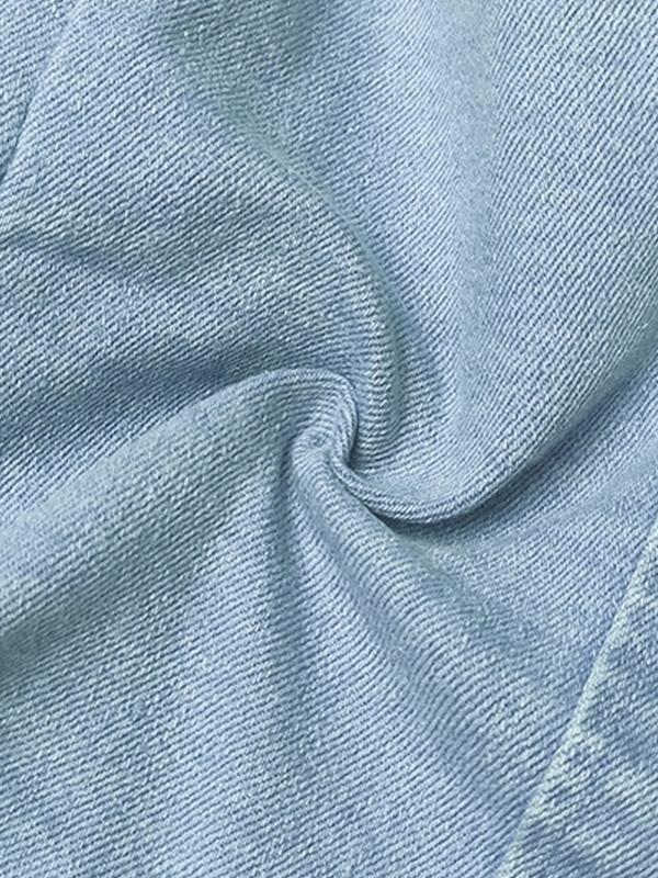 Vintage Denim Irregular Hem Corset Bandeau Top Product Image