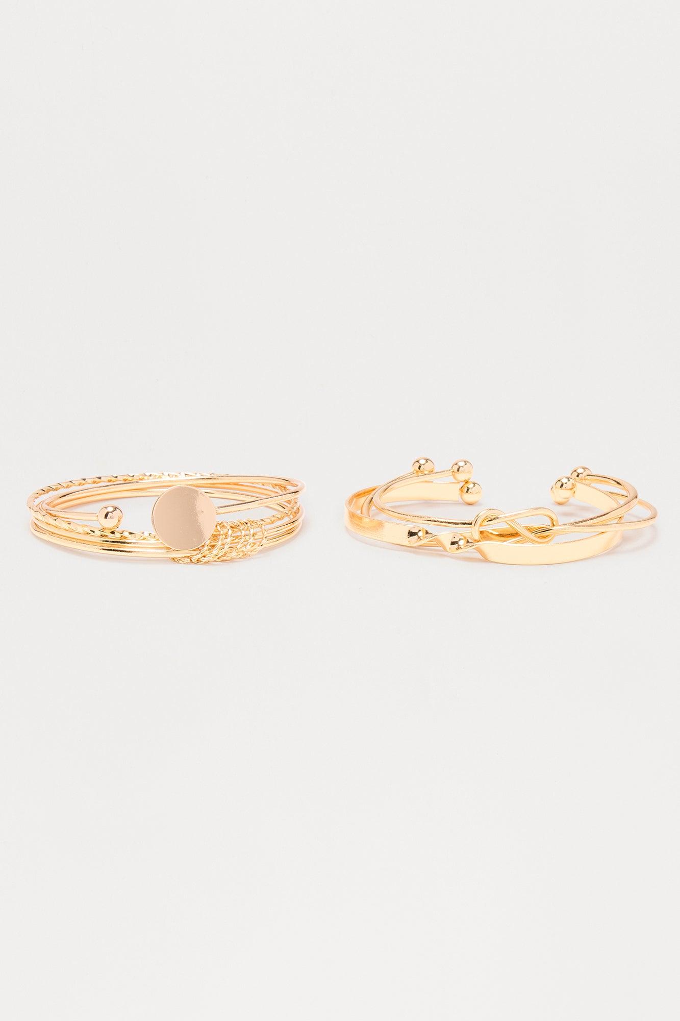 Sasha Abstract 5 Piece Bracelet Set  - Gold Product Image