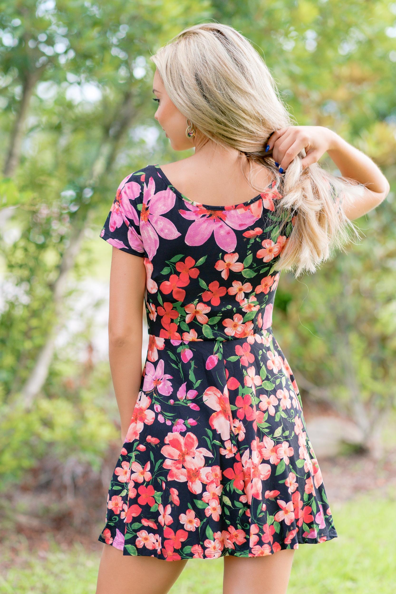 Neon Bloom Romper Dress Product Image