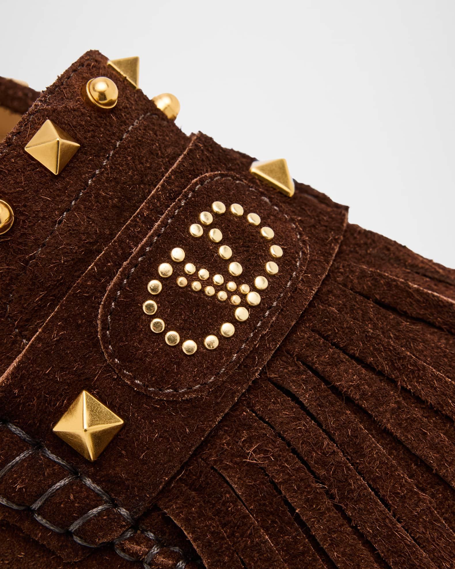 Men's Studded VLogo Leather Drivers Product Image