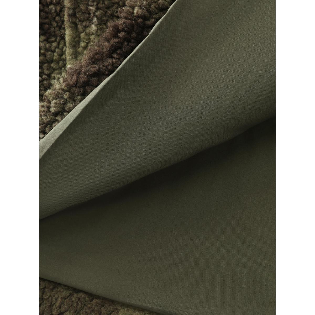 Plus Size Plaid Pockets Button-Down Coat Women ArmyGreen Leisure Texture Ladies Casual Winter Coats BloomChic 18-20/2X Product Image