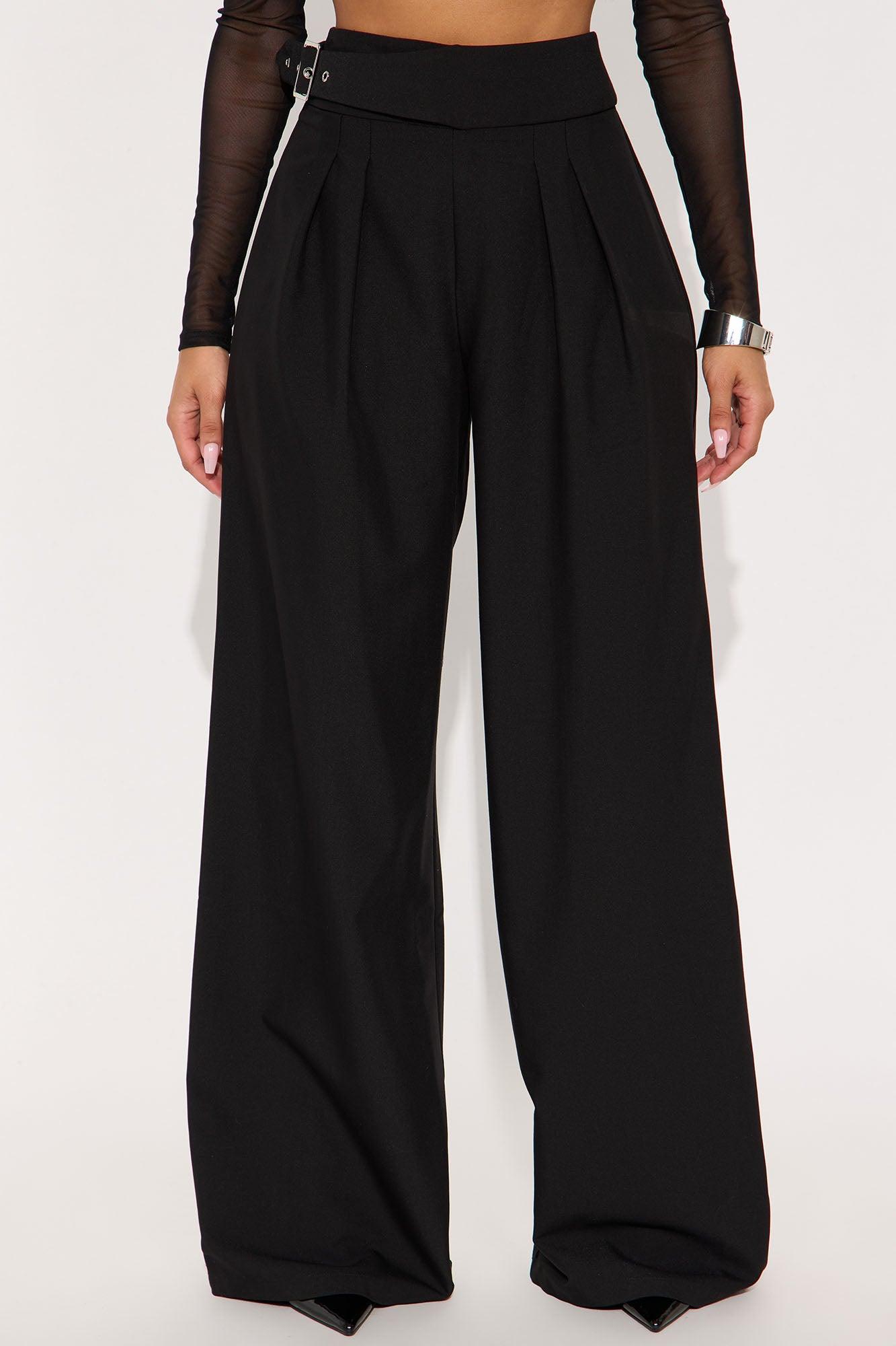 Different Standards Wide Leg Trouser Pant - Black Female Product Image