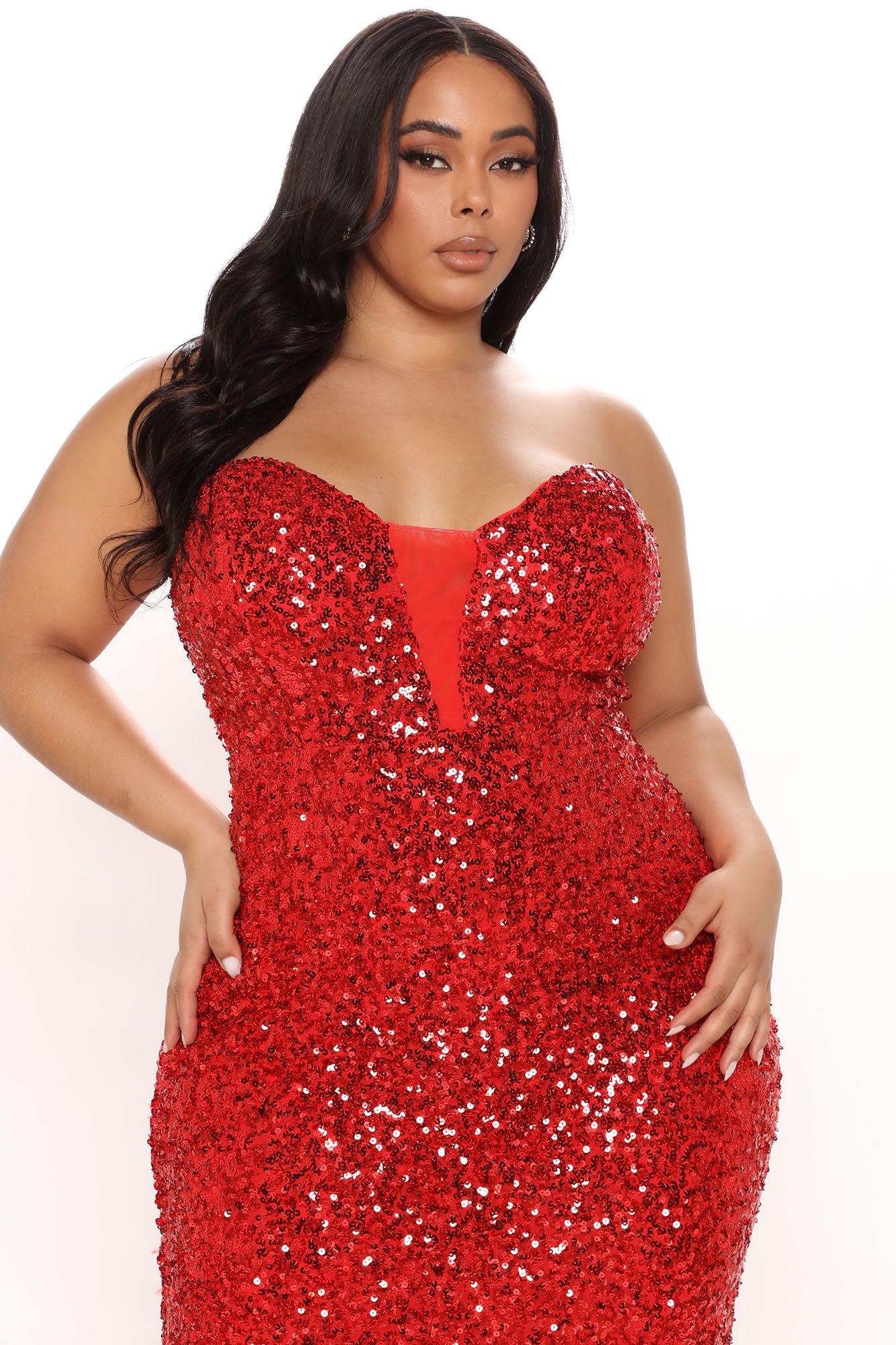 The Most Wanted Sequin Gown - Red Product Image