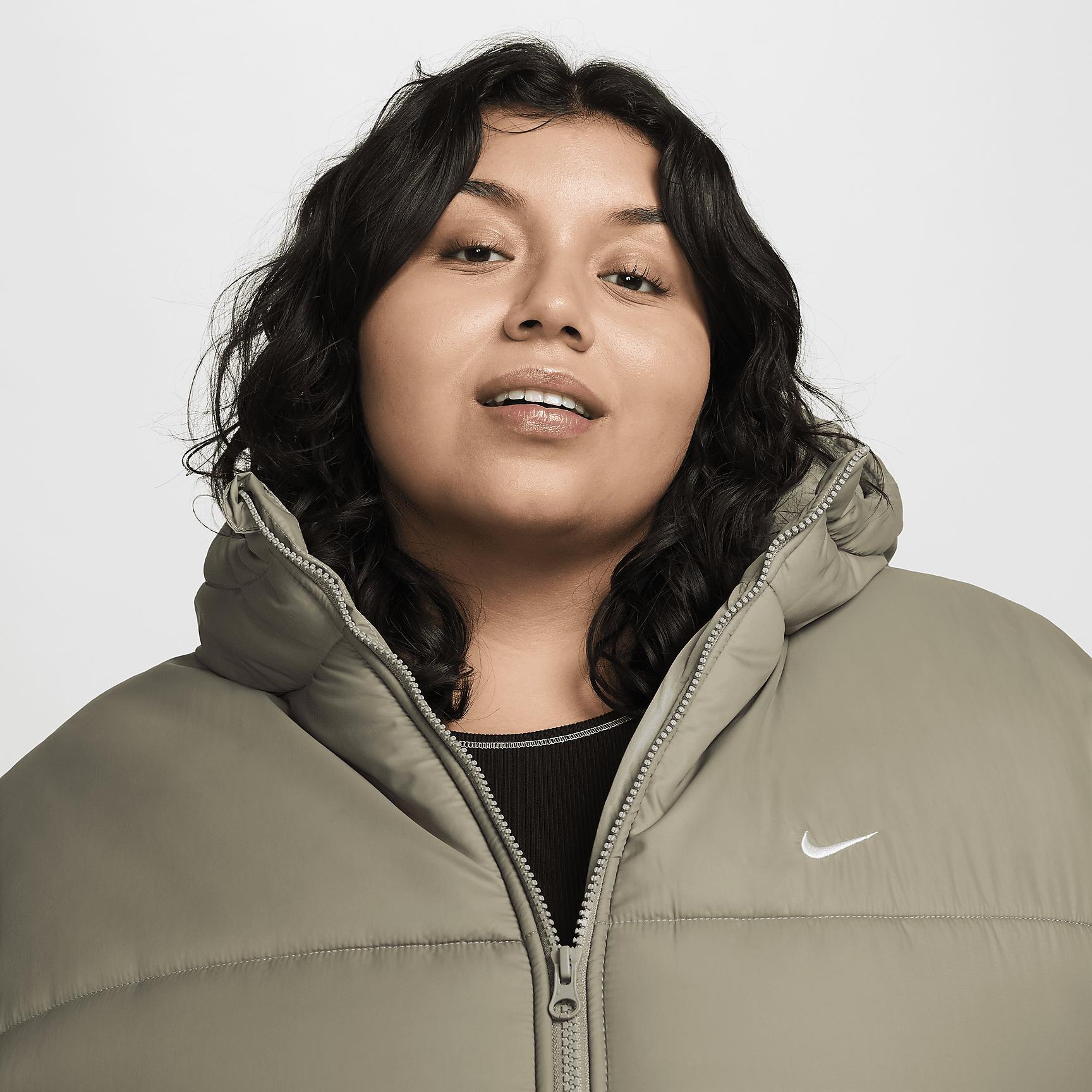 Womens Nike Sportswear Classic Puffer Therma-FIT Loose Hooded Jacket (Plus Size) | FZ5901-675 Product Image